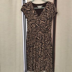Fit and flare Fabulous Dress size 10 by Maggy London brown & tan great for fall